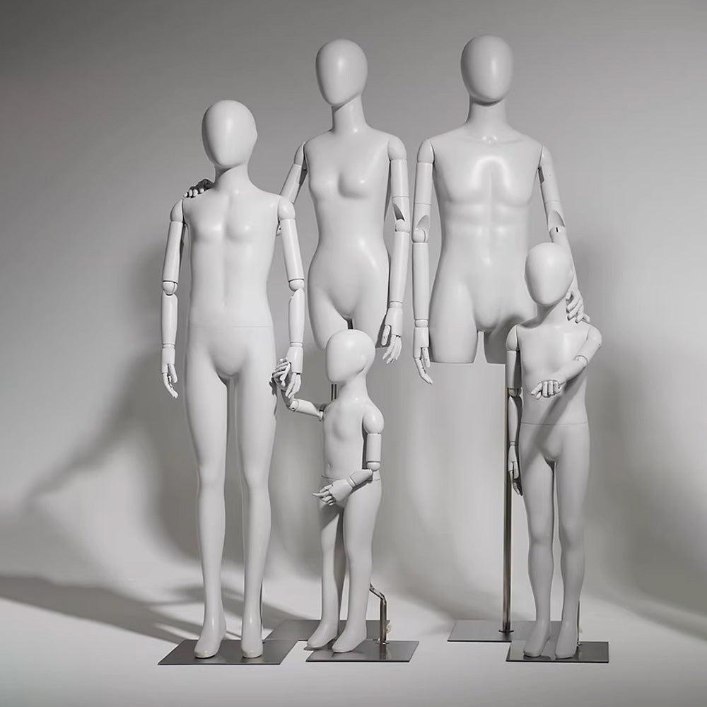 DE-LIANG Gray Youth Mannequin - Full Body Fiberglass Display Forms for Clothing Stores