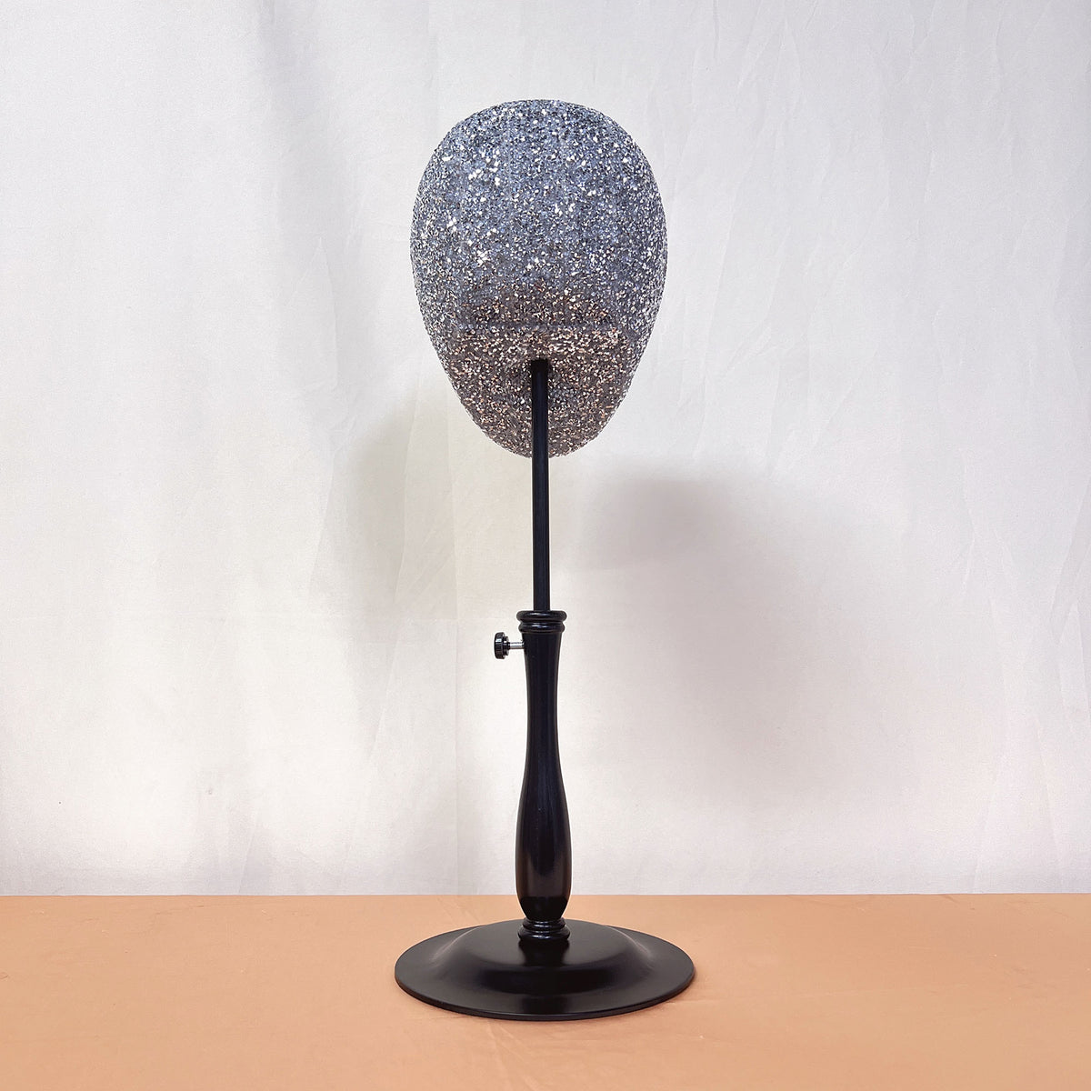 Fashion Head Mannequin, Silver diamond Steel plate support ,Fully Pinnable Mannequin Head Stand,Hat Wig Display Head Model With Metal Base DL2313 DE-LIANG