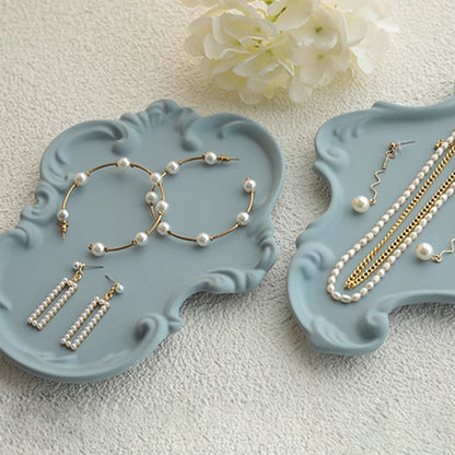 Creativity Jewelry Dispaly Set,Blue Jewelry Tray, Ring Display Dish, Earrings Holder,Storage Rack for Gift,Boutique, Necklaces Store Display DL2403 DE-LIANG