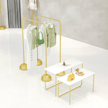 Load image into Gallery viewer, Women&#39;s Clothing Store Clothes Display Stand  Floor-Standing Gold Clothes Display Rack Combination Clothing Store Hanger DL218
