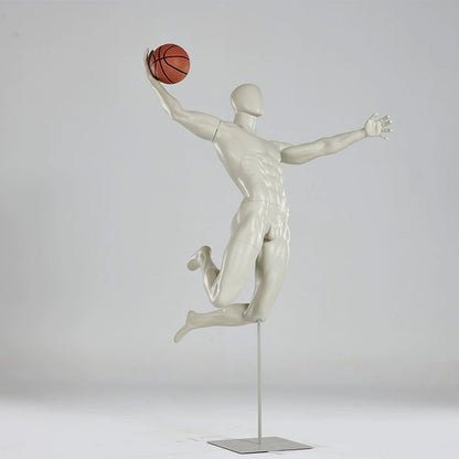 DE-LIANG Male Basketball Sport Mannequins,Grey Fitness Dress Form Mannequin Torso Full Body for Window Display,Sportwear