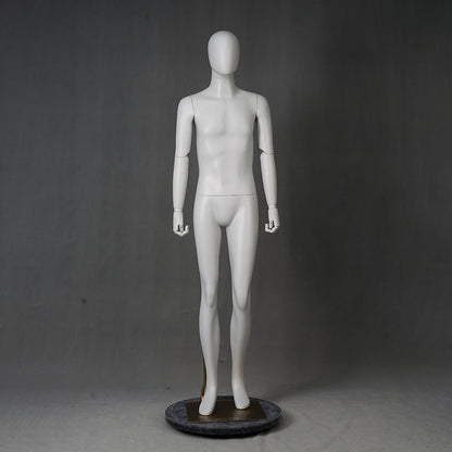 DE-LIANG Luxury Male Full Body Mannequins,Matte White Male Dress Form Display Mannequis with Base,Stand Realistic Model for Clothing Shops