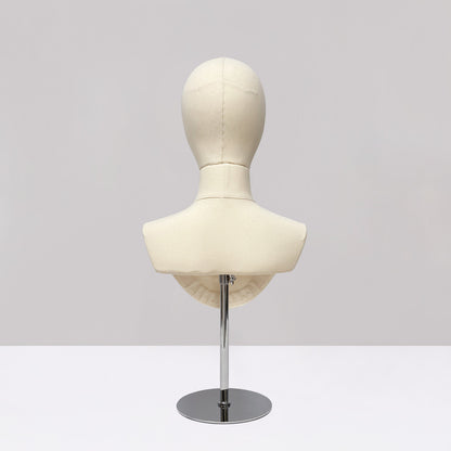 DE-LIANG Male & Female Linen Mannequin Head for Wigs, Hats & Jewelry Display