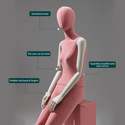 Colorful Suede Female Full Body Mannequin