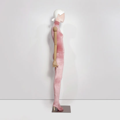 DE-LIANG Full Body Fabric Velvet Flocked Mannequin for Retail Boutique Window Displays
