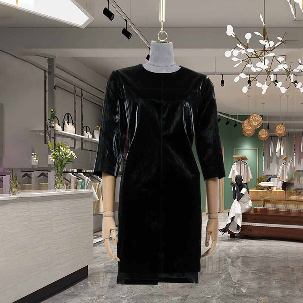 DE-LIANG Hanging Display Mannequin Half Body Form,Suede Fabric Dress Form,Manikin Model for Wedding Display,Women Form with Gold Hook