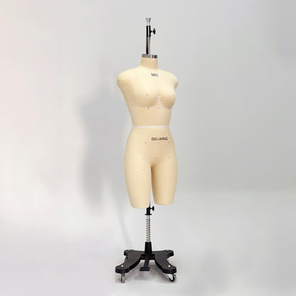 DE-LIANG Professional 36C Female Dress Form with Marking Lines – Fiberglass Tailor Dummy for Draping (Torso Only)