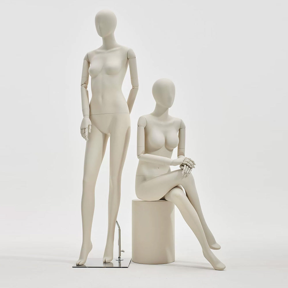 DE-LIANG Female Full Body Mannequin – Adjustable Dress Form with Torso Display, Modern Posing Mannequin for Fashion Boutiques & Window Displays