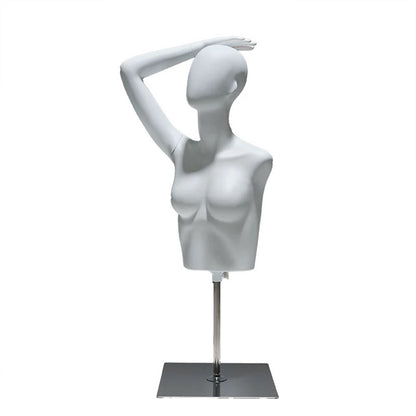 DE-LIANG DRESS FORM Adjustable Lingerie Mannequin Torso - White Plastic Corset Display Model for Underwear, Swimwear, Bar & Boutique Retail