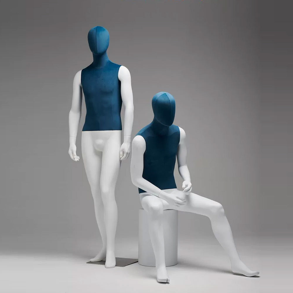 DE-LIANG model props, full body Male mannequin display dummy, Clothing store you male full-body model props glass steel cloth dummy head mannequin shooting clothes blue display shelf DL0008 DE-LIANG