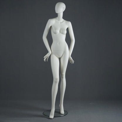 DE-LIANG Female Full Body Mannequin | Matte White Fiberglass Realistic Dress Form Display | Elegant Standing & Sitting Window Display Model for Clothing Stores, Boutiques & Fashion Exhibitions