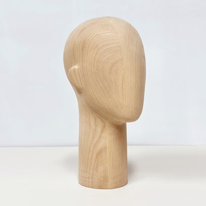 Wooden Mannequin Head Stand | Wig Hat Glasses Tie Display | DE-LIANG