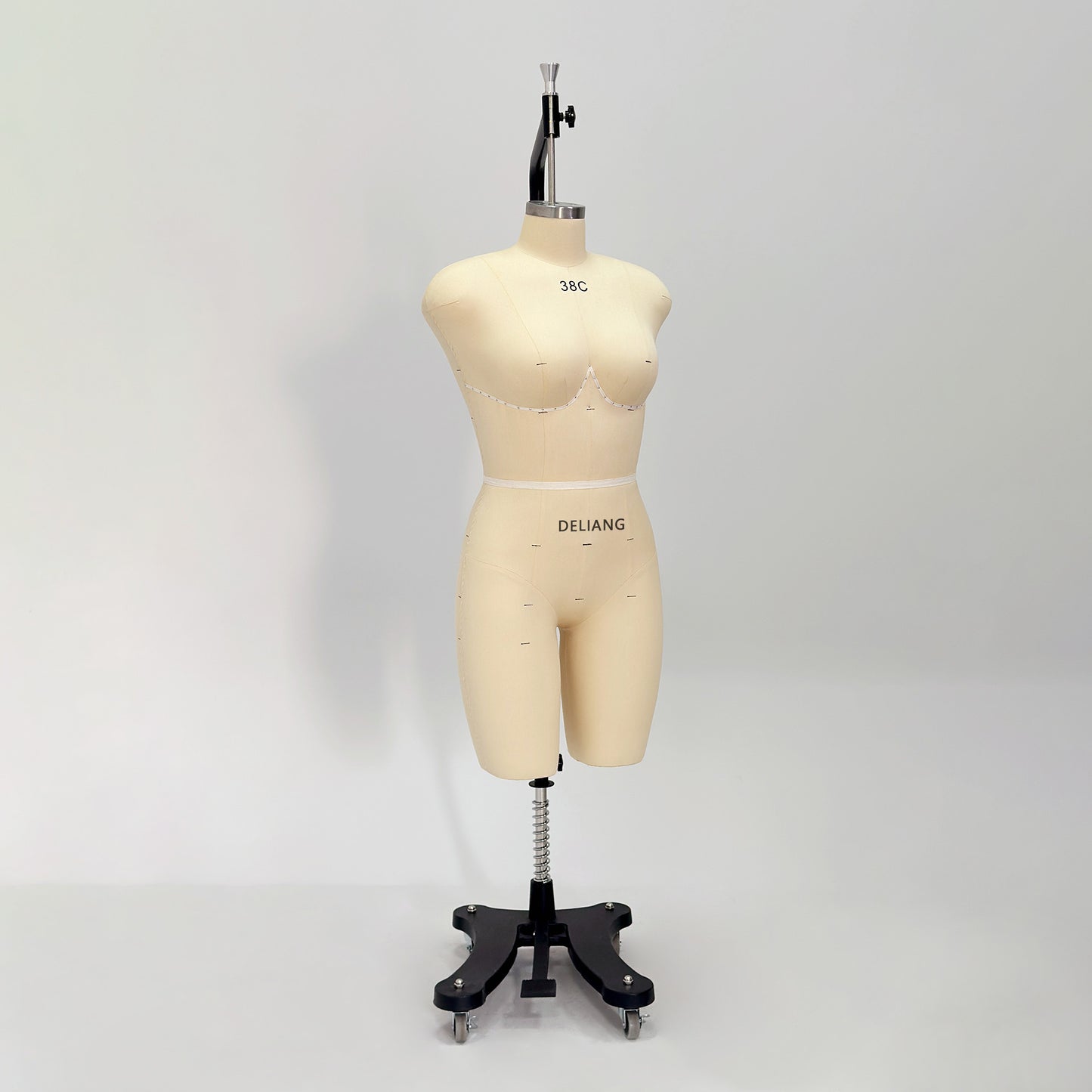 DE-LIANG Professional 38C Female Dress Form with Marking Lines – Fiberglass Tailor Dummy for Draping (Torso Only)