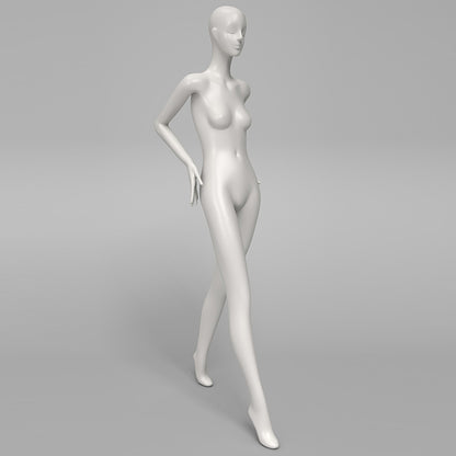 Maniquí femenino de cuerpo entero DE-LIANG: maniquí ajustable con torso para exhibición, maniquí moderno para boutiques de moda y escaparates.
