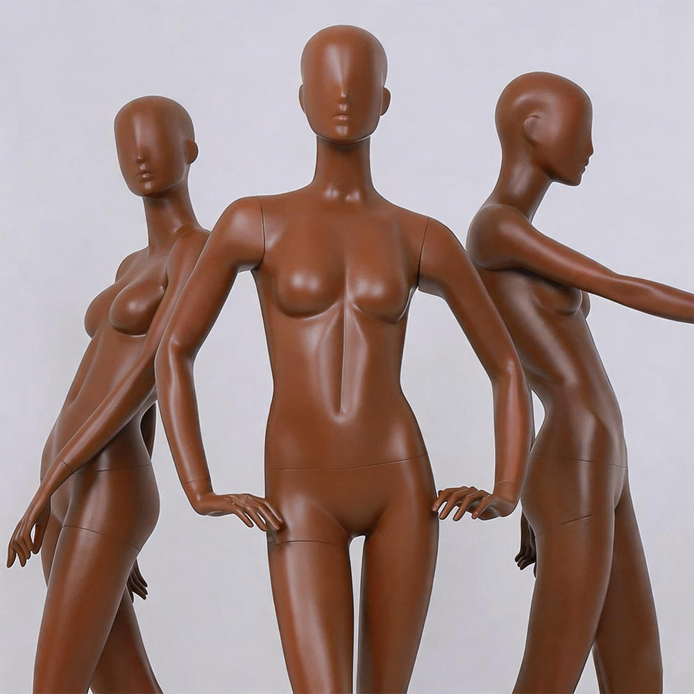 DE-LIANG Mocha Brown Female Full Body Mannequin for Boutique Window Display