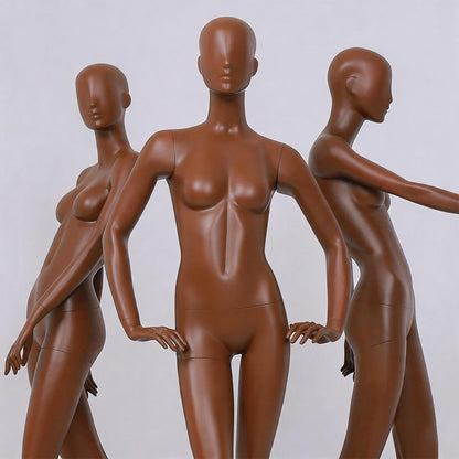 DE-LIANG Mocha Brown Female Full Body Mannequin for Boutique Window Display