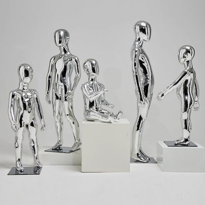 DE-LIANG Luxury Child Full Body Mannequin,Electroplated Baby Kids Dress Form Fiberglass Display,Girl Boy Teenage Mannequin For Clothes Displa