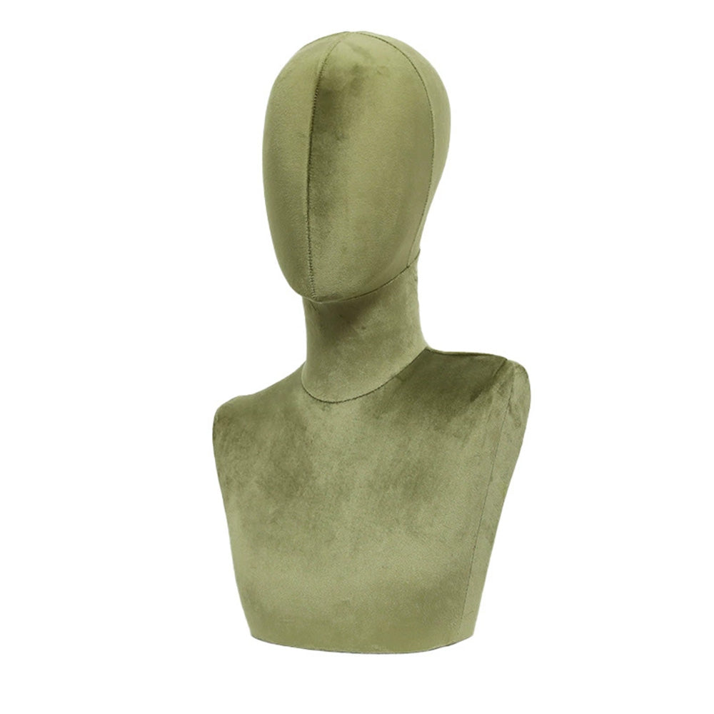 DE-LIANG Suede Mannequin Head Torso Display Stand,Soft Pinnable Foam Wig Head for Hats, Wigs, Jewelry,Accessories | Boutique Window Display Prop | Black / Pink