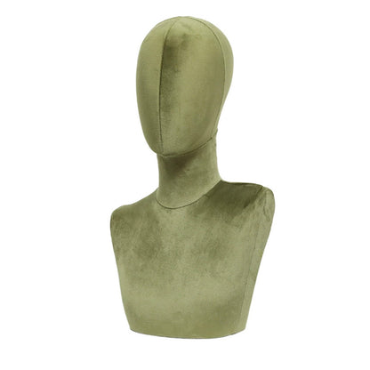 DE-LIANG Suede Mannequin Head Torso Display Stand,Soft Pinnable Foam Wig Head for Hats, Wigs, Jewelry,Accessories | Boutique Window Display Prop | Black / Pink