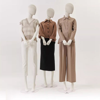 DE-LIANG Female Headless Full Body Mannequins,Linen Fabric Fiberglass Mannequins,Detachable Women Torso Dress Form Suitable For Wedding Store,Clothing Store,Window Display