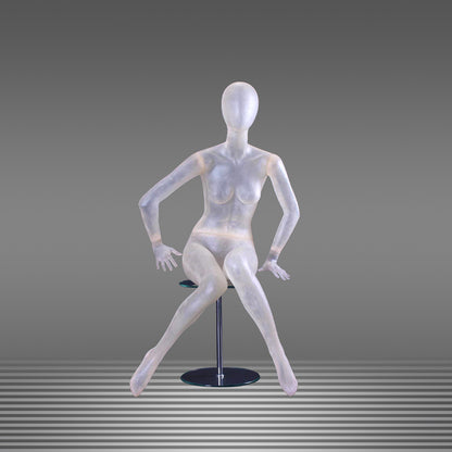 DE-LIANG Maniquí de cuerpo entero de lujo para mujer y hombre, torso transparente con cabeza, modelo de exhibición de ropa para escaparates y tiendas.