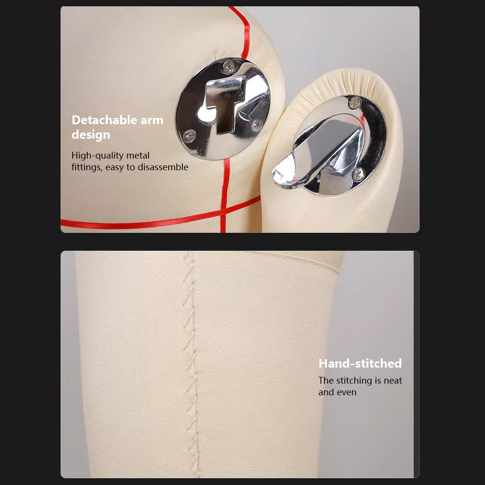 DE-LIANG Professional Children's Full-Body Dress Form with Removable Arms – Adjustable Dressmaking Mannequin for Draping & Pattern Cutting