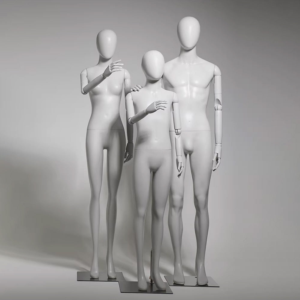 DE-LIANG Gray Youth Mannequin - Full Body Fiberglass Display Forms for Clothing Stores