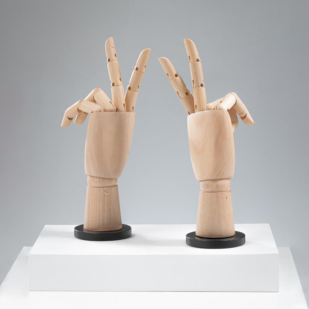 DE-LIANG Wooden Articulated Hand Mannequin with Stand – Jewelry & Bag Display Prop