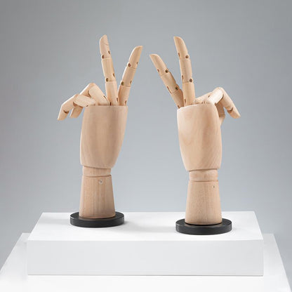 DE-LIANG Wooden Articulated Hand Mannequin with Stand – Jewelry & Bag Display Prop