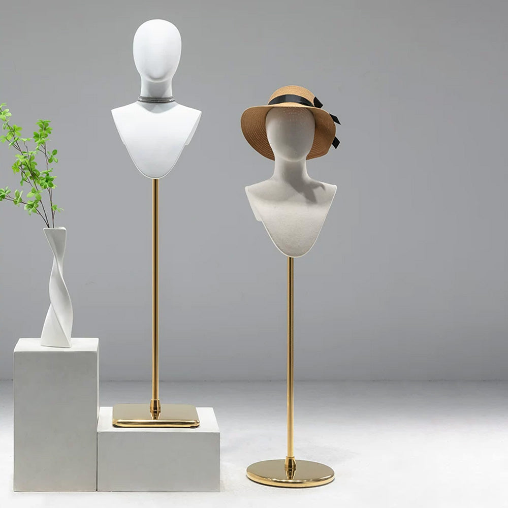 DE-LIANG Cosplay Mannequin Head Stand | Wigs Hats Jewelry | Extra-Long Wig Display