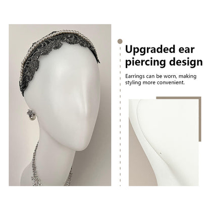 DE-LIANG Female Wall-Mounted Mannequin Head with Long Neck for Wig, Hat & Retail Display