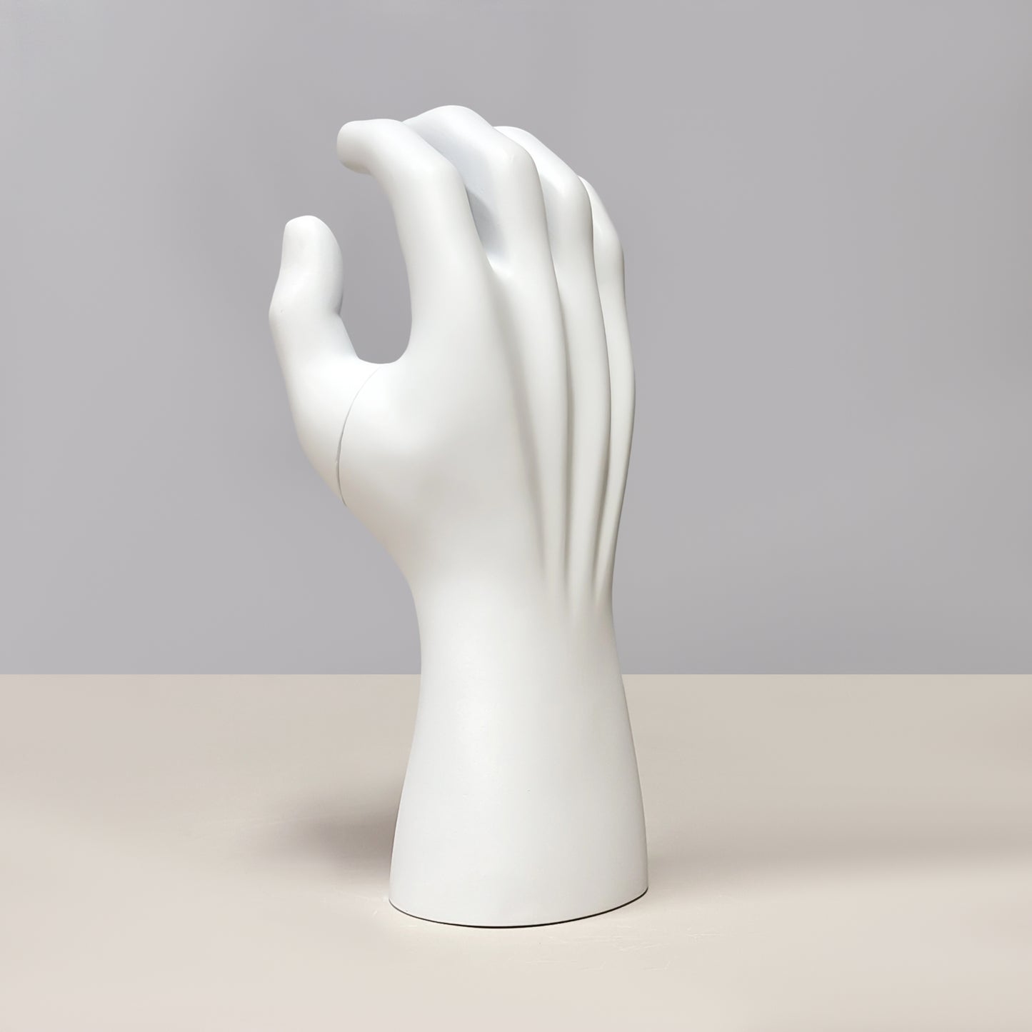 DE-LIANG Matte White Male Fiberglass Hand Display Stand: Jewelry /Watch Display; Sports Gloves and Wristbands Display.