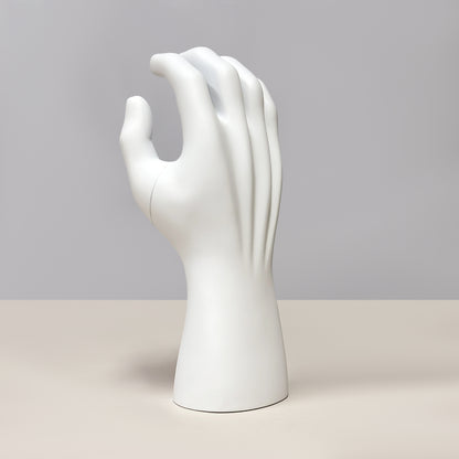 DE-LIANG Matte White Male Fiberglass Hand Display Stand: Jewelry /Watch Display; Sports Gloves and Wristbands Display.