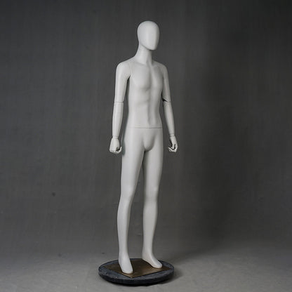 DE-LIANG Luxury Male Full Body Mannequins,Matte White Male Dress Form Display Mannequis with Base,Stand Realistic Model for Clothing Shops