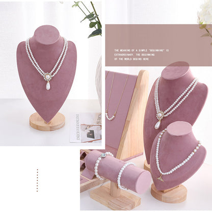 DE-LIANG Pink Velvet Jewelry Display Stand Set – Perfect for Jewelry Stores & Boutiques
