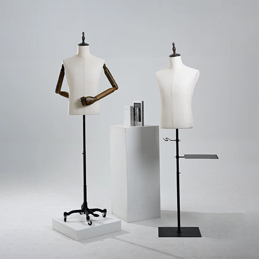 DE-LIANG Wooden Mannequin Head Cap for Clothing Store Boutique Display Dress Form