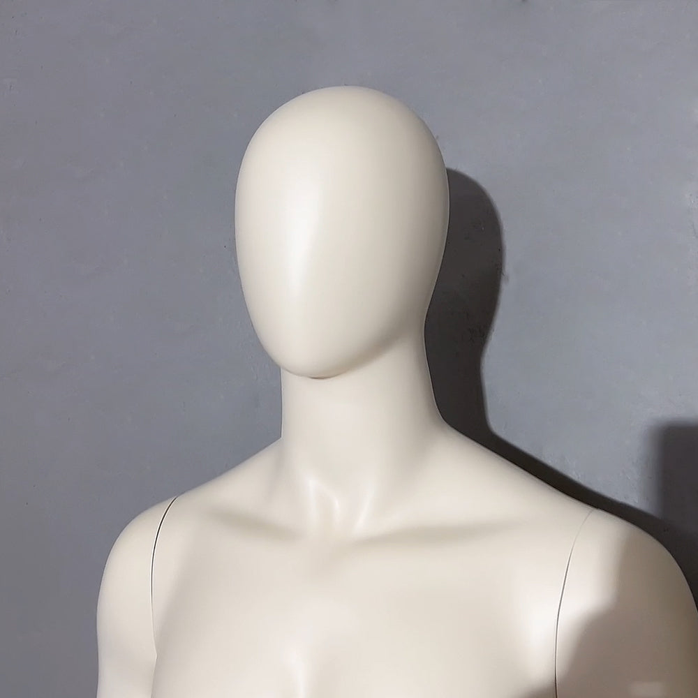 Luxury Female/Male Full Body Mannequin,Matt Beige White Mannequin Torso,Mannequin For Clothing Window Standing Model Props Shot Dummy DE-LIANG