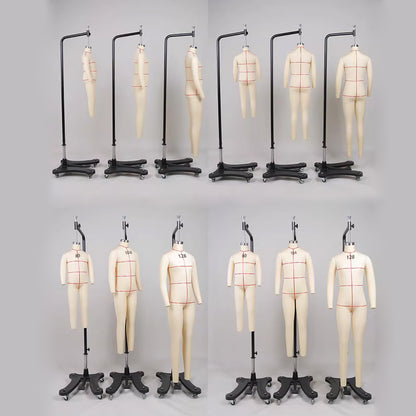 DE-LIANG Professional Children's Full-Body Dress Form with Removable Arms – Adjustable Dressmaking Mannequin for Draping & Pattern Cutting