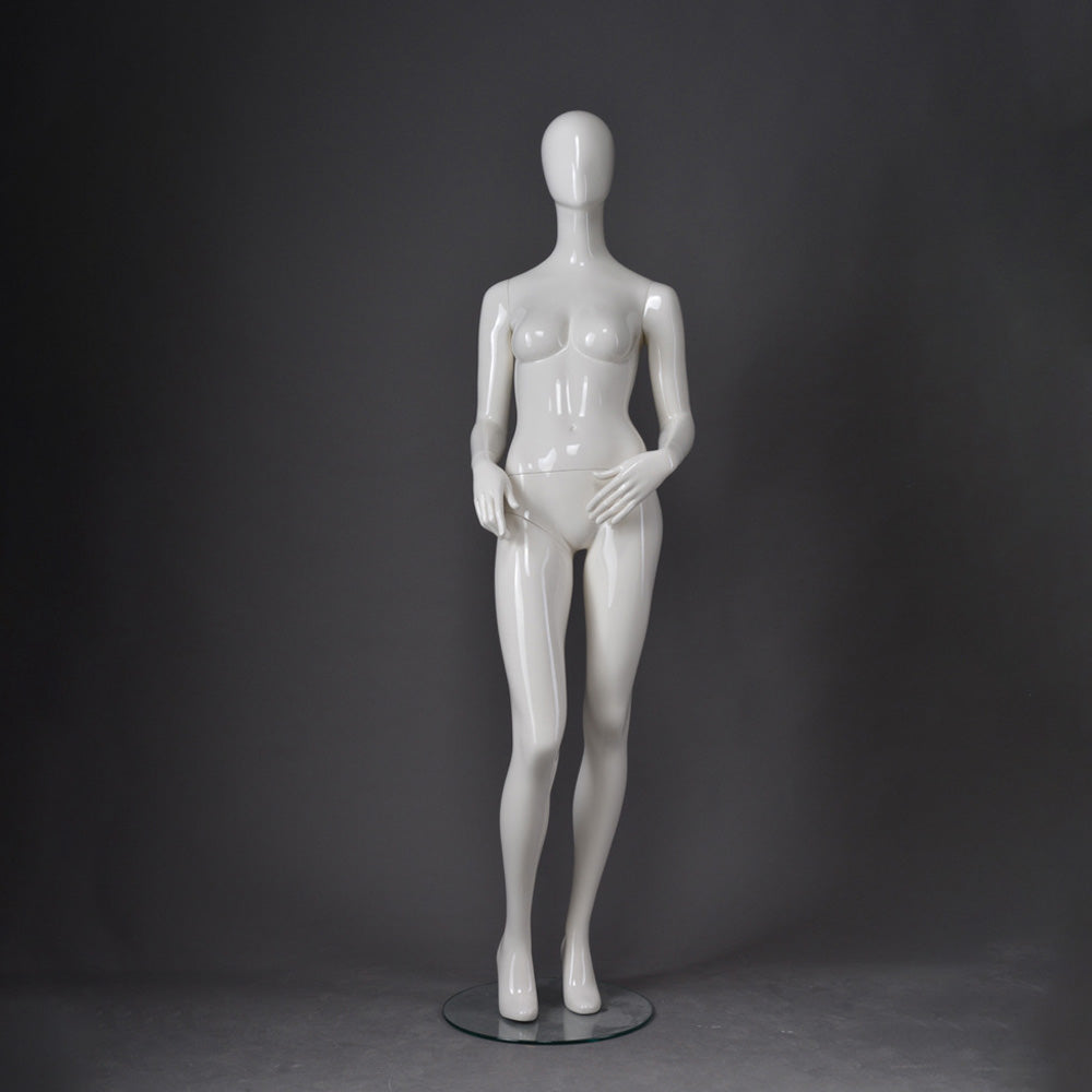 Maniquí femenino de cuerpo entero DE-LIANG: maniquí ajustable con torso para exhibición, maniquí moderno para boutiques de moda y escaparates.