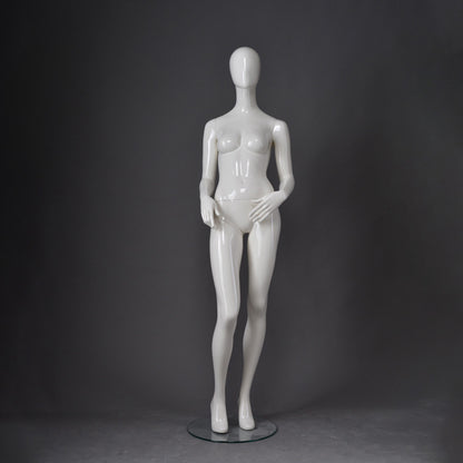 Maniquí femenino de cuerpo entero DE-LIANG: maniquí ajustable con torso para exhibición, maniquí moderno para boutiques de moda y escaparates.