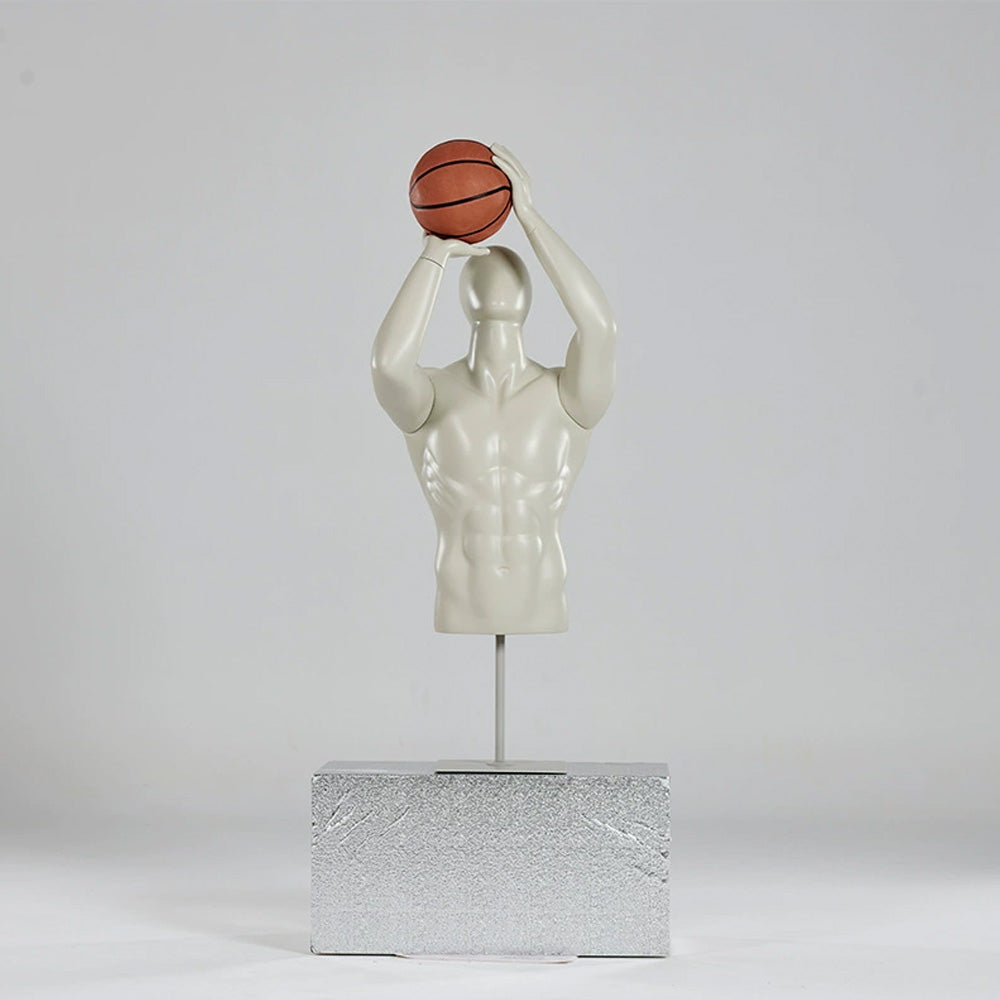 DE-LIANG Male Basketball Sport Mannequins,Grey Fitness Dress Form Mannequin Torso Full Body for Window Display,Sportwear