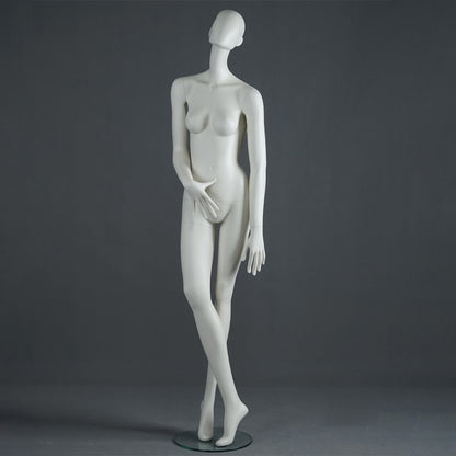 DE-LIANG Female Full Body Mannequin | Matte White Fiberglass Realistic Dress Form Display | Elegant Standing & Sitting Window Display Model for Clothing Stores, Boutiques & Fashion Exhibitions