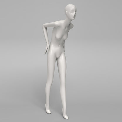 Maniquí femenino de cuerpo entero DE-LIANG: maniquí ajustable con torso para exhibición, maniquí moderno para boutiques de moda y escaparates.