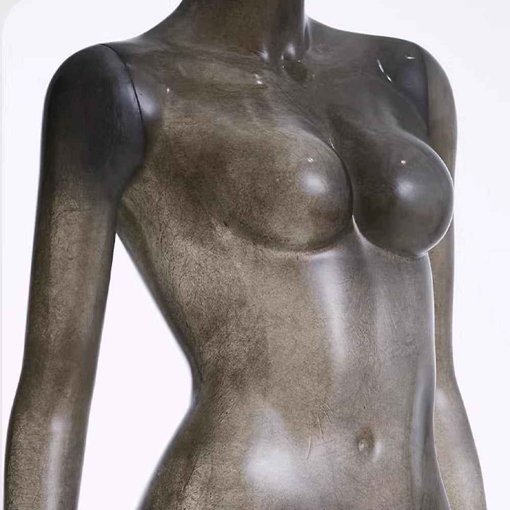 DE-LIANG Maniquí de cuerpo entero de lujo para mujer y hombre, torso transparente con cabeza, modelo de exhibición de ropa para escaparates y tiendas.