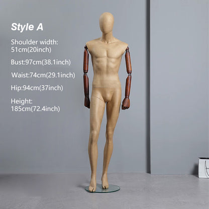 DE-LIANG Vintage Kraft Paper Mannequin - Full Body Male Female Clothing Display