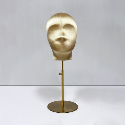 DE-LIANG Plus Size Female Silk Mannequin Head with Adjustable Stand for Wigs & Hats