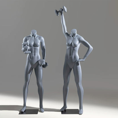 DE-LIANG Athletic Sport Mannequin Dumbbell & Sitting Pose for Gym & Sportswear Store