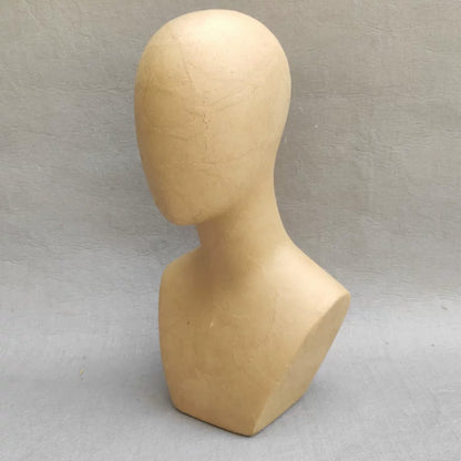 DE-LIANG Handcrafted Kraft Paper & Linen Mannequin Head, Pin-Insert Wig & Hat Display