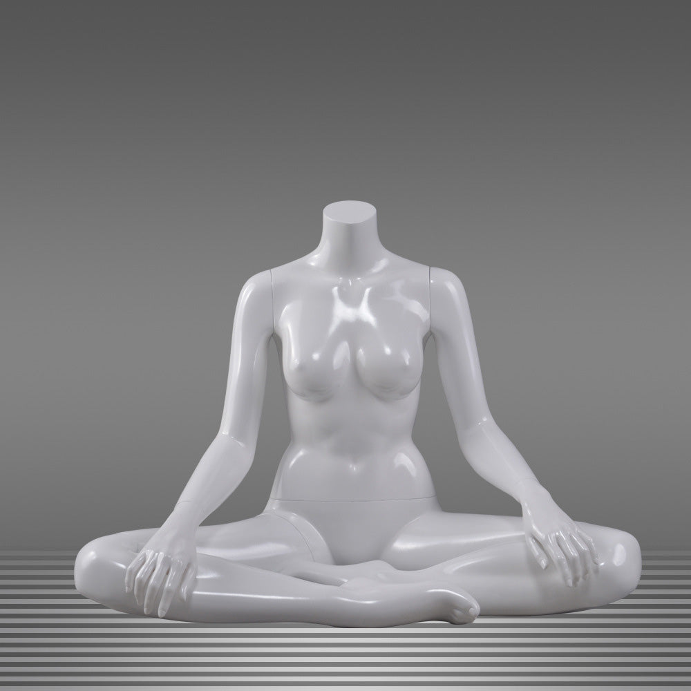 DE-LIANG Female Yoga Mannequin Full Body Fiberglass Display Model,Fitness Sports Pose Mannequin for Gym, Yoga Apparel, Activewear & Window Display