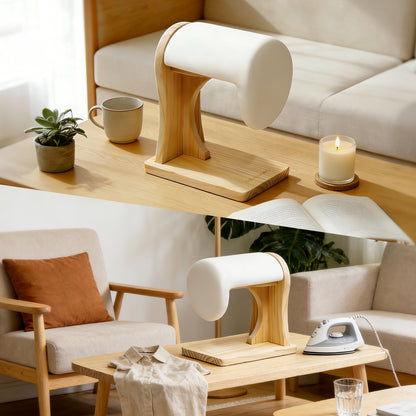 DE-LIANG Shoulder Ironing Board – Sleeve Press with Pine Wood Base & Cotton Cover